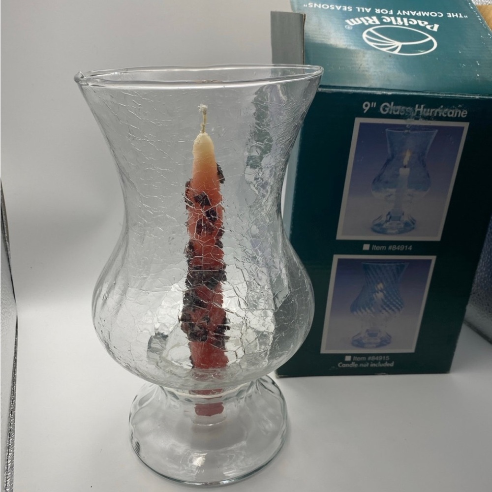 Glass Hurricane Candle Holder